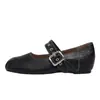 Zapatos Mary Jane de Nicho Estilo Francés para Mujer, Nuevo Modelo Primavera 2026, Punta de Nariz de Cerdo, Correa Única, Zapatos Planos de Ballet Poco Profundos