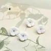 Botones Metálicos Florales Frescos y Sencillos con Combinación de Concha Blanca, Botones de Flor de Concha para Cárdigans de Punto, Vestidos y Camisas