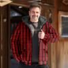 Nueva Chaqueta Acolchada de Algodón Punk de Invierno 2024 para Hombre Cárdigan con Estampado Digital Chaqueta Acolchada de Algodón Urbana a la Moda con Capucha