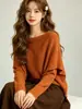 Design elegante e suave, suéter de tricô falso de duas peças para mulheres, novo estilo outono, blusa de seda e lã de manga longa na cor lisa
