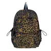 Mochila casual retrô com estampa de leopardo da moda, de grande capacidade, leve, para estudantes, bolsa de trabalho/escola, mochila nova de nicho