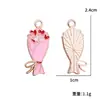 Série Dia dos Namorados Gotejamento de Óleo Coração Vermelho e Rosa Acessórios para Joias DIY Brincos Pulseiras Pingentes Liga Metálica Materiais Decorativos
