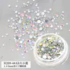 Decoración de uñas con taladro plano redondo de color en caja transfronteriza diy cristal de vidrio tamaño mixto joyería para uñas al por mayor
