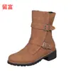 Entrega em estoque de novas botas Martin femininas de tamanho grande para o inverno de 2026, de comércio exterior europeu e americano, de cano médio, para neve
