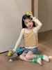 Camiseta interior base de verano elegante y ligera con protección solar para niñas Aimo Beibei, talla mediana y grande, con top de camisola en capas de encaje francés