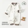 Enterizo infantil de otoño, Clase A, mameluco de bebé 100% algodón, sin costuras, manga larga, diseño de caricaturas, unisex, apto para bebés, para usar en interiores