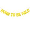 Decoración para fiesta de Baby Shower BORN TO BE WILD fiesta de un año Flor 2M bandera de cuerda de pieza redonda