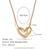Moda europea y americana simple temperamento nicho popular collar de acero inoxidable chapado en oro de 18 quilates collar hueco de corazón de melocotón cruz