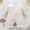 Mameleco de algodón engrosado de invierno de 150 g para bebé, cálido y acolchado, mameluco de invierno para bebé, ropa de algodón puro, traje para gatear de bebé