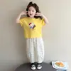Conjunto de Verano para Niñas 2026 Nuevo Elegante Ropa de Verano Delgada para Niños, Conjunto Casual de Dos Piezas de Manga Corta a la Moda para Bebés Niñas