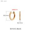 Pendientes de moda japoneses y coreanos de plata de ley 925, accesorios de bricolaje, anillo de jade esmeralda con incrustaciones de donut, hebilla segura, pendiente redondo
