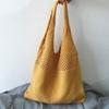 2022 Nova Bolsa Tricotada Coreana Ins Cor Pura Recortada Bolsa de Ombro Bolsa de Mão Grande Capacidade Bolsa Tote Tendência Feminina