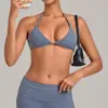 Sutiã de Yoga Cruzado Secagem Rápida Costas Bonitas Alça no Pescoço Costas Bonitas Roupa Íntima Esportiva para Corrida Top Colete Fitness 1221