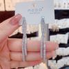 Pendientes largos con borlas de circonitas cruzadas de estilo coreano, pendientes de plata con broche de celebridad de Internet, de gran personalidad, estilo frío