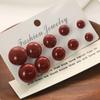 Pendientes de Lazo de Perla Estilo Chino Retro Pendientes de Borla de León Pendientes Rojos de Año Nuevo Cabeza de León