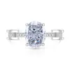 Transmisión en Vivo Venta Caliente Anillo de Huevo de Paloma Corte Flor de Hielo de Piedra Preciosa Colorida Diamante de Alto Carbono Súper Brillante Anillo Electrochapado en Oro Real Entrega Directa en Transmisión en Vivo