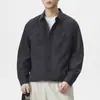 Camisa casual simples de algodão puro de manga comprida estilo americano para homens, marca da moda de outono, colarinho de abas, corte solto, jaqueta camisa versátil, atacado