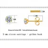 Fornecimento Pronto de Conjunto de Brincos de Zircônia, Brincos de Aço Inoxidável, Fornecimento de Brincos de Zircônia Integrados com Quatro Garras