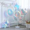 Globo de película de aluminio con forma de mariposa grande, transparente, colorido, con degradado de margarita y corazón de melocotón, mariposa mágica, para cumpleaños y baby shower
