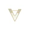 Broche Pequeño de Diamantes Completos Letra V con Sentido del Diseño para Mujer Moda Simple de Corea del Sur Aguja para Cuello Pin para Cárdigan Accesorios Antiluz