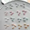 Accesorios para Uñas: Lazo de Perlas Estilo Francés, Pajarita Súper Brillante 3D, Decoraciones de Uñas con Cinta