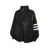 Cárdigan de Punto para Hombre con Cuello Alto Moderno Clásico Versátil Estilo Ligeramente Maduro Primavera y Otoño Holgado Cárdigan de Punto con Doble Cremallera