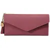 Venta al por mayor de fábrica 2026 Nuevo modelo Billetera larga para mujer, Billetera delgada de moda con borla, Bolso de mano con múltiples ranuras para tarjetas