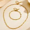 Joyería Comercial: Collar Sencillo y de Alta Gama para Mujer con Cierre Doble de Acero Inoxidable Chapado en Oro, Cadena para Clavícula, Estilo de Nicho