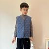 Colete infantil Outono e inverno Menino lã seda exterior cardigan algodão jaqueta colete infantil colete quente