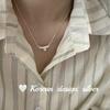 Collar de Plata de Ley S925 Estilo Coreano Simple de Una Sola Línea con Perla para Mujer, Diseño de Gama Alta de Nicho, Popular en Xiaohongshu, Cadena para Clavícula