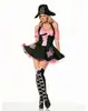 Halloween Reina Gótica Oscura Vampiro Bruja Uniforme de Fiesta Disfraz de Diablo Rojo y Negro Disfraz de Pirata Disfraz Cos