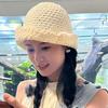 Sombrero de Pescador con Lazo Estilo Huaer y Junior Zhao Zhaoyi Sombrero de Cubeta de Punto Hueco Transpirable para Niños Primavera y Verano Ins