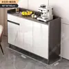 Gabinete de Preparación de Comidas para Habitación Privada de Hotel con Luces, Gabinete de Almacenamiento de Aparador de Lujo Accesible, Gabinete de Almacenamiento de Gabinete de Té para Sala de Estar, Bol para Cocina Restaurante