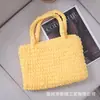 Bolso Cuadrado Casual de Moda Personalizado, Bolso de Hombro, Bolso Cuadrado Pequeño Versátil, Bolso de Mujer, Bolso Tejido de Hilo de Algodón de Nicho