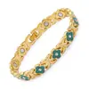 Pulseira Trevo de Quatro Folhas com Casca de Liga, Esmalte Multicolorido, Fecho Magnético, Cor Duradoura, Joia Feminina de Luxo Leve, Venda Quente Transfronteiriça, Atacado