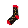Punto calcetines de algodón casuales calcetines de moda para hombre serie gourmet colorida transfronteriza hamburguesa papas fritas al por mayor