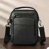 Bolso de Hombro de Cuero Genuino de Moda Nuevo Estilo Transfronterizo Bolso Cruzado Portátil Multifuncional Bolso Cruzado Deportivo para Exteriores Venta al por Mayor para Hombre