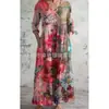 2026 Nuevo Estilo Europeo y Americano de Comercio Exterior Transfronterizo Vestido Casual de Verano Holgado con Cuello en V y Mangas Largas Impreso en 3D para Mujer