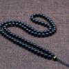 Venta al por mayor de cadena de cuentas de ágata negra con colgante de jade para hombres y mujeres, cordón de obsidiana para el cuello, collar con colgante de cuentas completas.