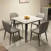 Mesa Cuadrada Pequeña, Cuadrada, Lujo Ligero, Sencilla, Moderna, Mesa Sencilla para Uso Doméstico, Combinación de Mesa de Comedor y Sillas de Pizarra