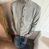 Suéter cardigan de cor sólida estilo alemão anti-pilling com gola alta para homens e mulheres, outono e inverno, com um clima descontraído e relaxado, blusa de tricô de manga longa