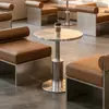 Cafeteria Moderna Estilo Industrial, Loja de Chá com Leite, Cabine Sofá Comercial de Aço Inoxidável, Loja de Sobremesas, Conjunto de Mesa e Cadeira para Restaurante