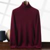 Suéter Masculino de Gola Alta em Cashmere 24 Outono e Inverno Suéter Pulôver Solto Cor Sólida Camisa Básica Tricotada em Cashmere