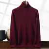 Nova coleção outono e inverno: suéter masculino de cashmere, cor sólida, gola alta discreta, suéter de lã, adequado para uso profissional, tamanhos grandes, pode ser usado como camada base