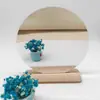 Venta al por mayor de fabricante lentes irregulares DIY estudiante hecho a mano forma especial espejos de maquillaje arcilla acrílico espejos de escritorio