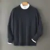 Suéter de punto para hombre 2025 Otoño/Invierno, Lana Pura, Cuello Alto Medio, Engrosado, Cepillado, Cálido, Anti-Pilling, Casual de Negocios