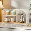 Organizador de porta-copos multicamadas, porta-xícaras de chá e mesa de chá, prateleira de armazenamento de copos, prateleira de lanches para bancada, caixa de armazenamento