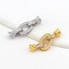 Cobre Chapado en Oro de 18 Quilates Color Conservante Circonita Broche Universal Conector de Pulsera Collar Accesorios para Joyería DIY Cierre Final B68