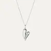 Collar de Plata de Ley S925 con Forma de Corazón, Best-Seller Transfronterizo Europeo y Americano, Simple, Versátil, Estilo Ins, Personalizado de Alta Gama