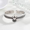 Pulseira Águia Agressiva Masculina e Feminina Personalidade Criativa Prata Tailandesa Banhada Retro Velho Indiano Pena Pulseira Joia